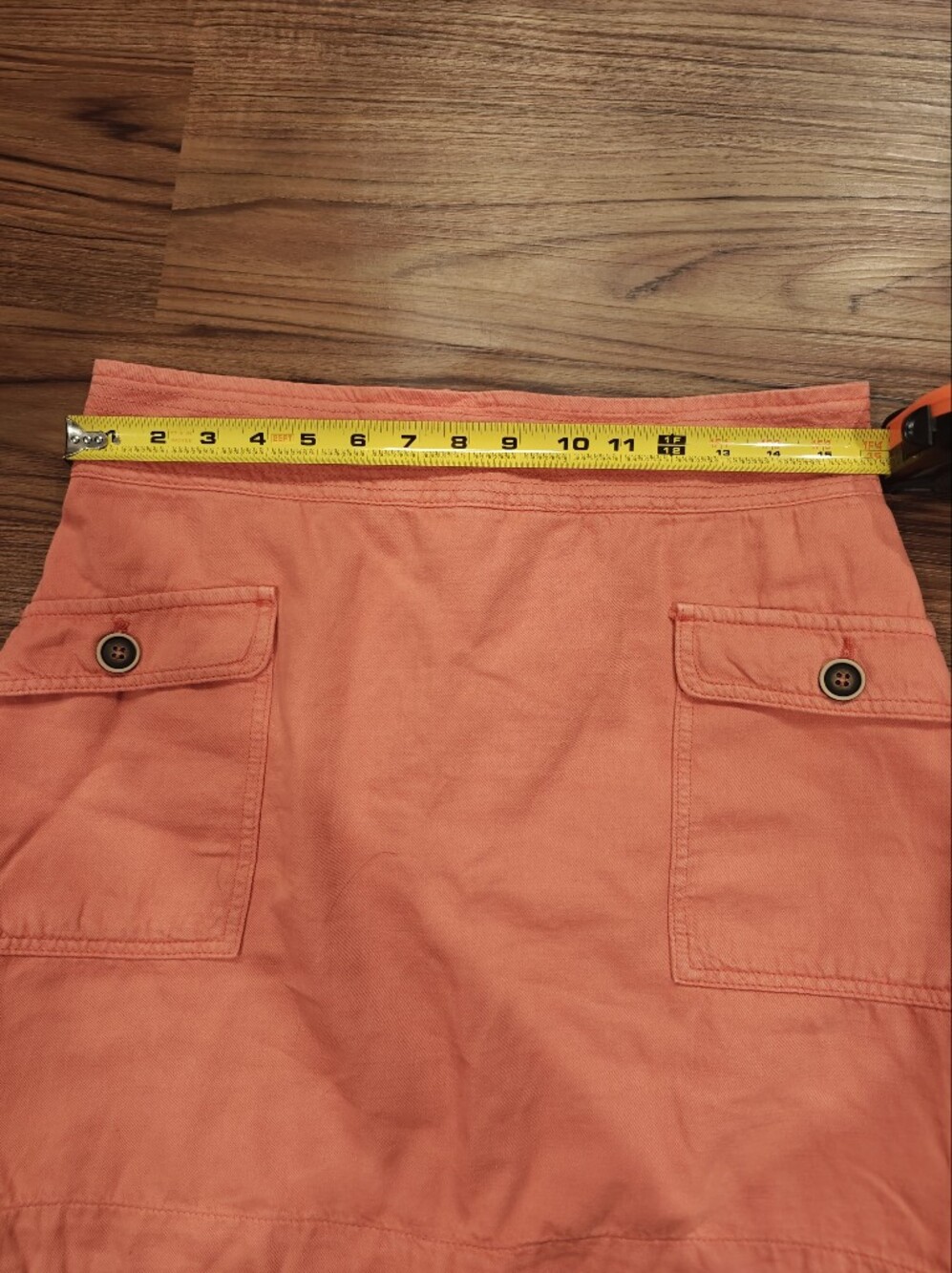 Anthropologie Coral Mini Skirt with Flap Pockets - Picture 5 of 7